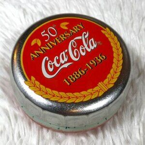 Vintage Coca-Cola 50th Anniversary 1886-1936 Vanilla 2.8oz Scent Tin
